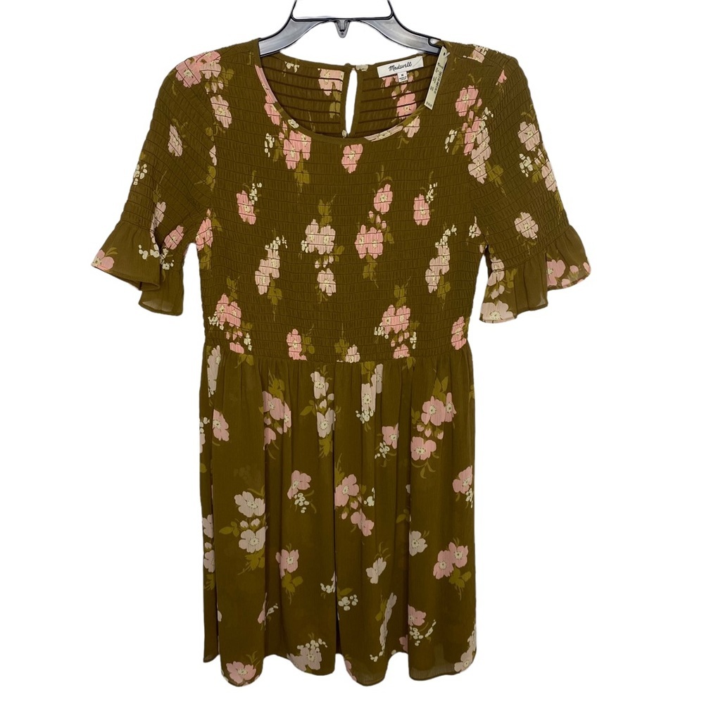 Madewell mustard floral dress